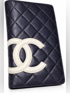 Chanel Quilted Long Wallet Black & White CC | Pink Interior | Authenticated